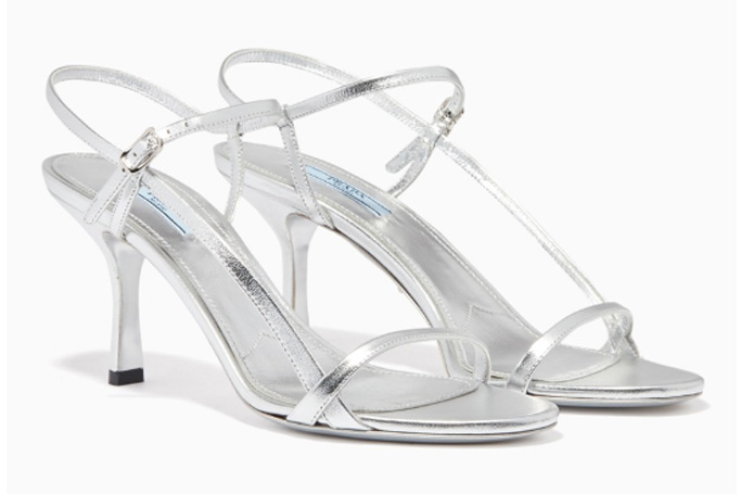 Prada - Metallic Asymmetric Strappy Sandals